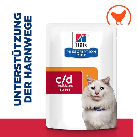 Hills Feline c/d Multicare Stress Huhn Frischebeutel für Katzen