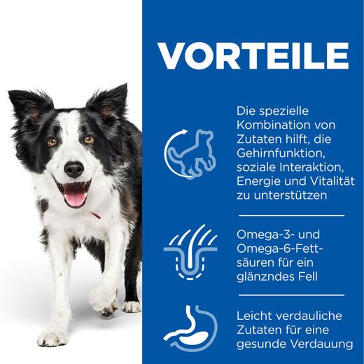 Hills Science Plan Canine Senior Vitality Medium Mature Adult 7+ Trockenfutter mit Huhn & Reis