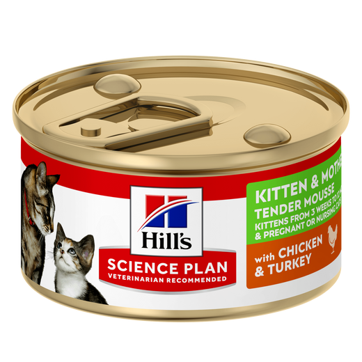 Hills Science Plan Kitten & Mother Tender Mousse mit Huhn & Truthahn Dosenfutter für Katzen
