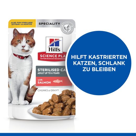 Hills Science Plan Feline Sterilised Cat Adult Lachs Frischebeutel