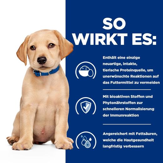 Hils Prescription Diet Derm Complete Puppy mit Reis und Ei Trockenfutter für Hunde