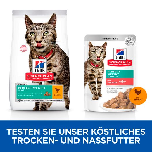 Hills Science Plan Feline Perfect Weight Adult Trockenfutter Huhn für Katzen