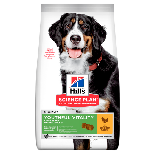 Hills Science Plan Canine Senior Vitality Large Breed Mature Adult 6+ Trockenfutter mit Huhn & Reis