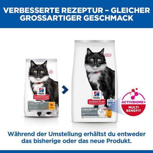 Hills Science Plan Sterilised Mature Adult 7+ Trockenfutter mit Huhn für Katzen