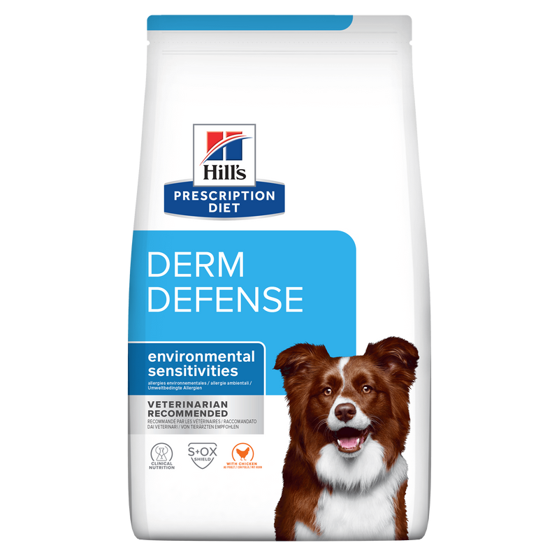 Hill's PRESCRIPTION DIET Derm Defense Trockenfutter für Hunde mit Huhn bei umweltbedingten Allergien