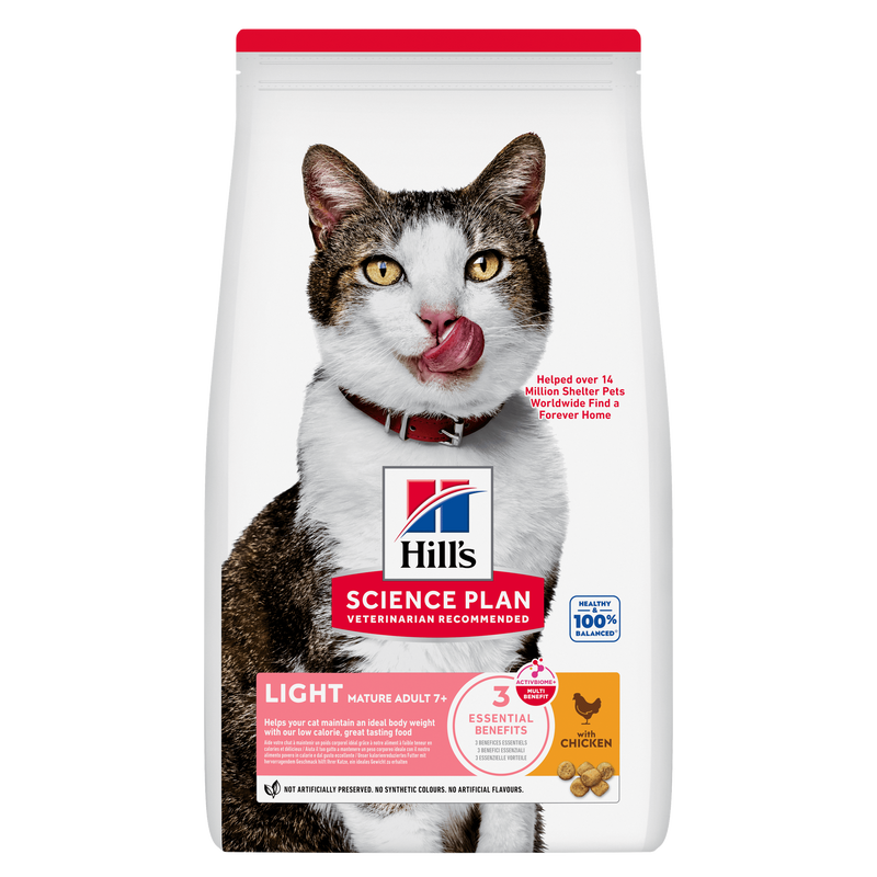 Hills Science Plan Feline Mature Adult/Senior 7+ Light Trockenfutter mit Huhn