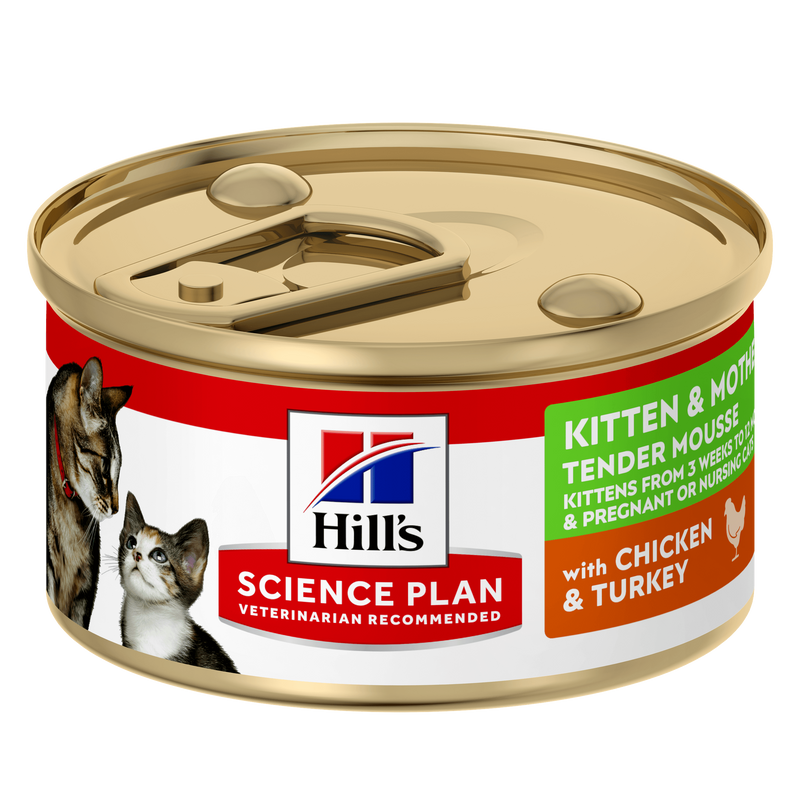 Hills Science Plan Kitten & Mother Tender Mousse mit Huhn & Truthahn Dosenfutter für Katzen